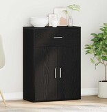 VidaXL Dressoir met lade Zwart eiken 79 x 38 x 80 cm Bewerkt hout