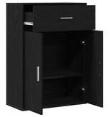 VidaXL Dressoir met lade Zwart eiken 79 x 38 x 80 cm Bewerkt hout