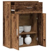 VidaXL Dressoir met lade Oud hout 79 x 38 x 80 cm Bewerkt hout