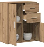 VidaXL Dressoir artisanaal eikenkleurig 60 x 31 x 70 cm Bewerkt hout