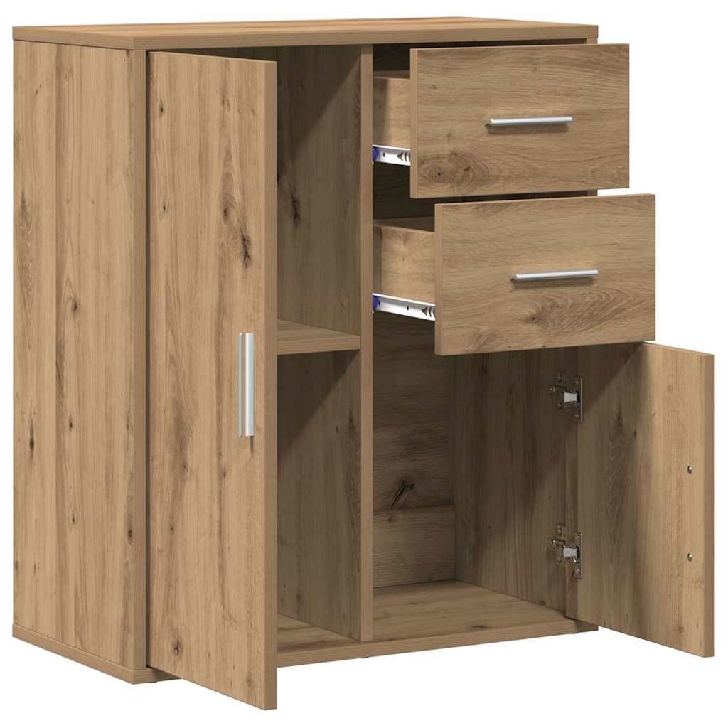 VidaXL Dressoir artisanaal eikenkleurig 60 x 31 x 70 cm Bewerkt hout