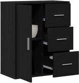 VidaXL Dressoir met lade Zwart eiken 60 x 31 x 70 cm Bewerkt hout