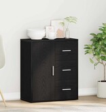 VidaXL Dressoir met lade Zwart eiken 60 x 31 x 70 cm Bewerkt hout