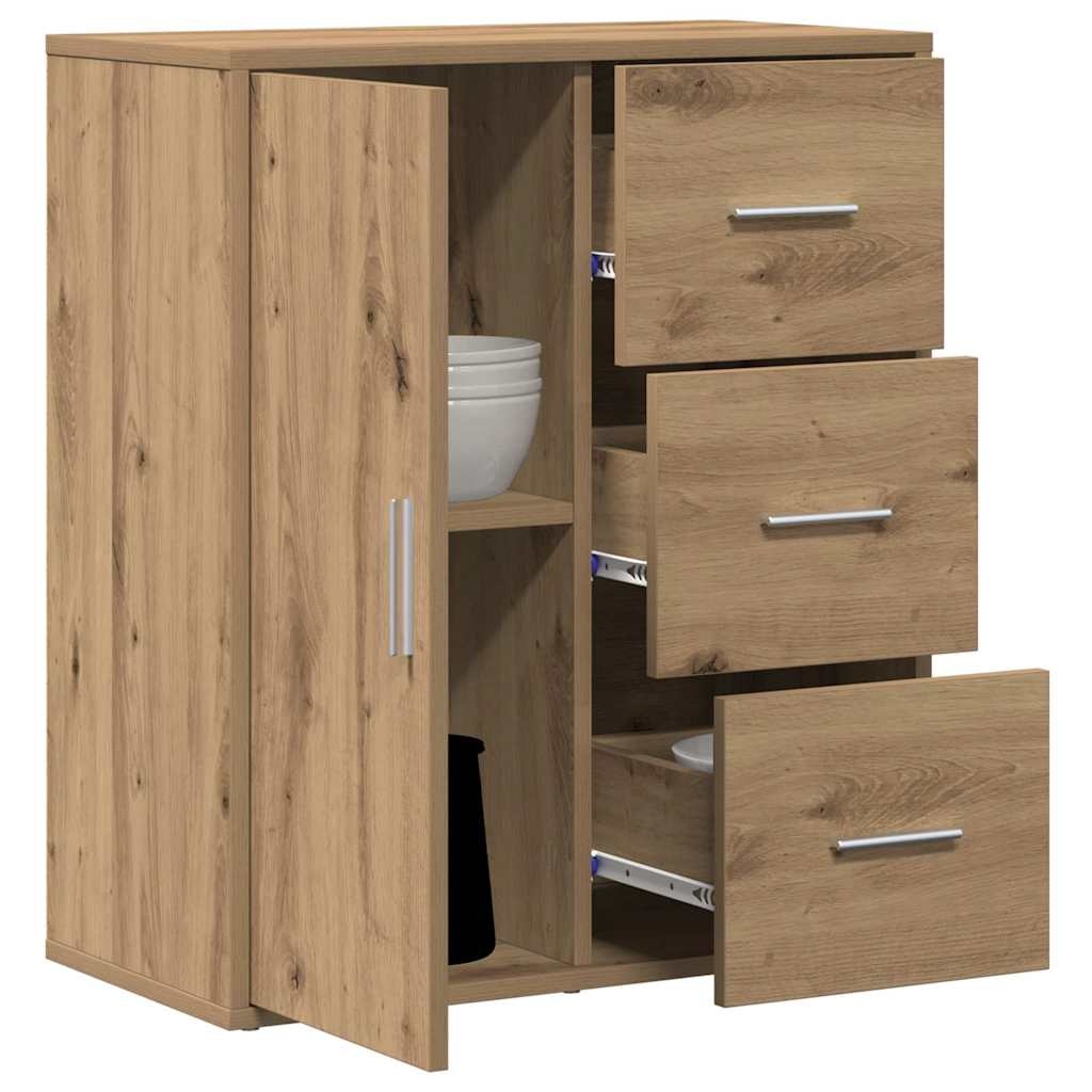 VidaXL Dressoir artisanaal eikenkleurig 60 x 31 x 70 cm Bewerkt hout