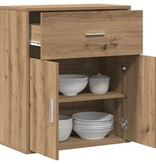 VidaXL Dressoir artisanaal eikenkleurig 60 x 31 x 70 cm Bewerkt hout