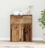 VidaXL Dressoir met lade Oud hout 60 x 31 x 70 cm Bewerkt hout