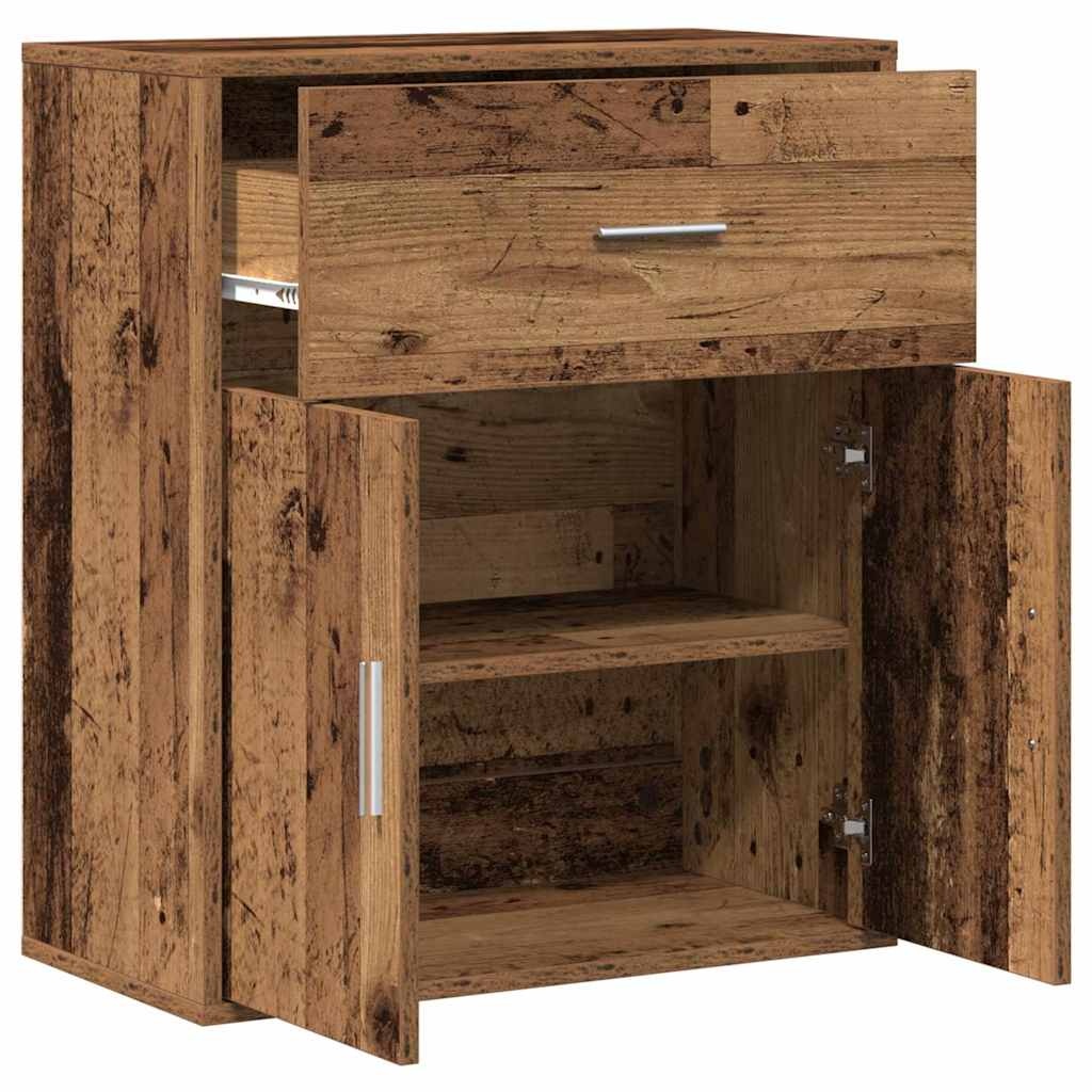 VidaXL Dressoir met lade Oud hout 60 x 31 x 70 cm Bewerkt hout