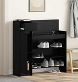 VidaXL Schoenenkast Zwart eiken 100.5 x 28 x 100 cm Bewerkt hout