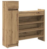 VidaXL Schoenenkast artisanaal eikenkleurig 100.5 x 28 x 100 cm