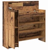 VidaXL Schoenenkast met lade Oud hout 100.5 x 28 x 100 cm Bewerkt hout