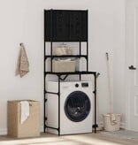 VidaXL Wasmachinekast Zwart eiken 68 x 48,5 x 194 cm