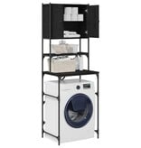 VidaXL Wasmachinekast Zwart eiken 68 x 48,5 x 194 cm