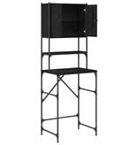 VidaXL Wasmachinekast Zwart eiken 68 x 48,5 x 194 cm