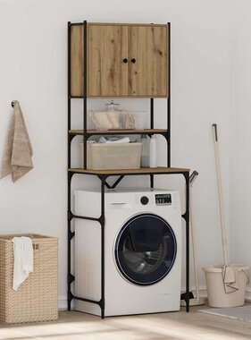 VidaXL Wasmachinekast artisanaal eikenkleurig 68 x 48,5 x 194 cm