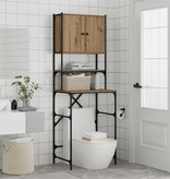 VidaXL Wasmachinekast artisanaal eikenkleurig 68 x 48,5 x 194 cm