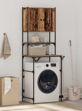 VidaXL Wasmachinekast Oud hout 68 x 48,5 x 194 cm 1 x Wasmachinekast