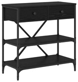 VidaXL Wandtafel met lade met plank Zwart eiken Bewerkt hout