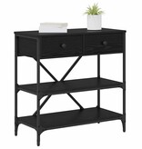 VidaXL Wandtafel met lade met plank Zwart eiken Bewerkt hout