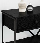 VidaXL Wandtafel met lade met plank Zwart eiken Bewerkt hout