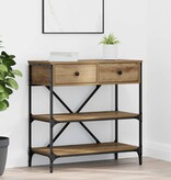 VidaXL Wandtafel met lade artisanaal eikenkleurig Bewerkt hout