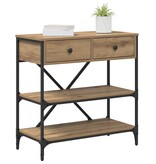 VidaXL Wandtafel met lade artisanaal eikenkleurig Bewerkt hout