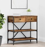 VidaXL Wandtafel met lade met plank met opslag Oud hout Bewerkt hout