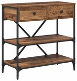 VidaXL Wandtafel met lade met plank met opslag Oud hout Bewerkt hout