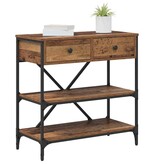 VidaXL Wandtafel met lade met plank met opslag Oud hout Bewerkt hout