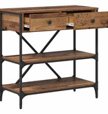 VidaXL Wandtafel met lade met plank met opslag Oud hout Bewerkt hout