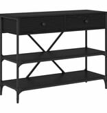 VidaXL Wandtafel met lade met plank Zwart eiken Bewerkt hout