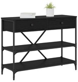 VidaXL Wandtafel met lade met plank Zwart eiken Bewerkt hout