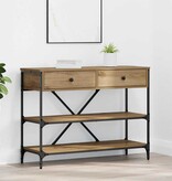 VidaXL Wandtafel met lade artisanaal eikenkleurig Bewerkt hout