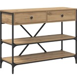 VidaXL Wandtafel met lade artisanaal eikenkleurig Bewerkt hout