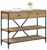 VidaXL Wandtafel met lade artisanaal eikenkleurig Bewerkt hout