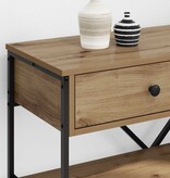 VidaXL Wandtafel met lade artisanaal eikenkleurig Bewerkt hout