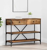 VidaXL Wandtafel met lade met plank met opslag Oud hout Bewerkt hout