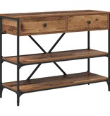 VidaXL Wandtafel met lade met plank met opslag Oud hout Bewerkt hout