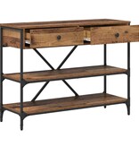 VidaXL Wandtafel met lade met plank met opslag Oud hout Bewerkt hout