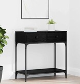 VidaXL Wandtafel met lade Zwart eiken 75 x 34.5 x 75 cm Bewerkt hout