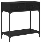 VidaXL Wandtafel met lade Zwart eiken 75 x 34.5 x 75 cm Bewerkt hout