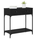 VidaXL Wandtafel met lade Zwart eiken 75 x 34.5 x 75 cm Bewerkt hout