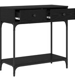 VidaXL Wandtafel met lade Zwart eiken 75 x 34.5 x 75 cm Bewerkt hout