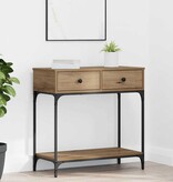 VidaXL Wandtafel met lade artisanaal eikenkleurig 75 x 34.5 x 75 cm