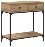 VidaXL Wandtafel met lade artisanaal eikenkleurig 75 x 34.5 x 75 cm