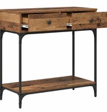 VidaXL Wandtafel met lade Oud hout 75 x 34.5 x 75 cm Bewerkt hout