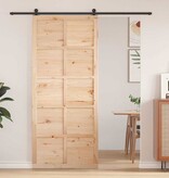 VidaXL Schuifdeur Bruin 80 x 210 cm Massief grenenhout