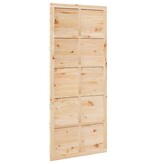 VidaXL Schuifdeur Bruin 80 x 210 cm Massief grenenhout