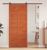 VidaXL Schuifdeur Wasbruin 90 x 210 cm Massief grenenhout