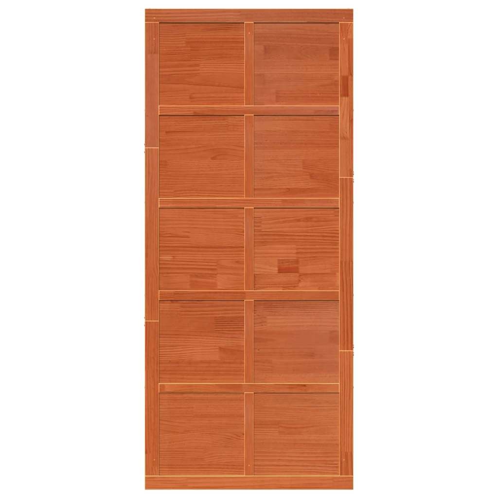 VidaXL Schuifdeur Wasbruin 90 x 210 cm Massief grenenhout
