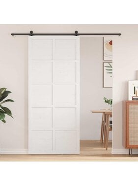VidaXL Schuifdeur Wit 90 x 210 cm Massief grenenhout